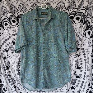 Vintage Men's American Eagle Paisley Button Up Dress Shirt
